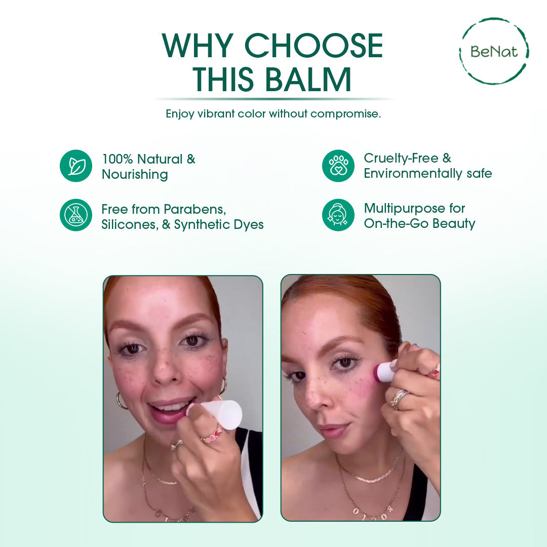 Lip & Cheek Bloom. 2 in 1 Natural Lipstick for Vibrant Color.